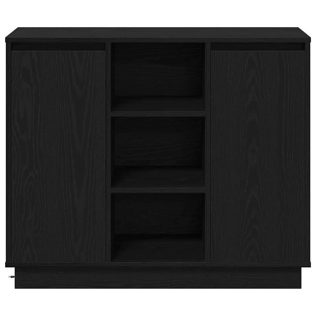 LED-Sideboard Schwarz Eichen-Optik 90 x 32 x 75 cm