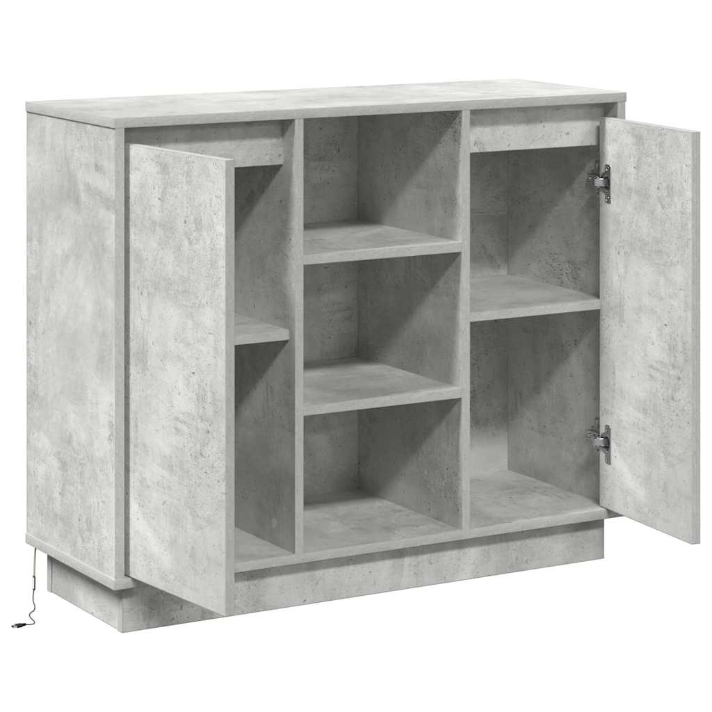 LED-Sideboard Beton Grau 90 x 32 x 75 cm Holzwerkstoff