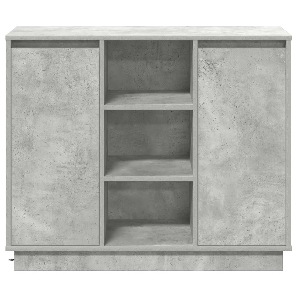 LED-Sideboard Beton Grau 90 x 32 x 75 cm Holzwerkstoff