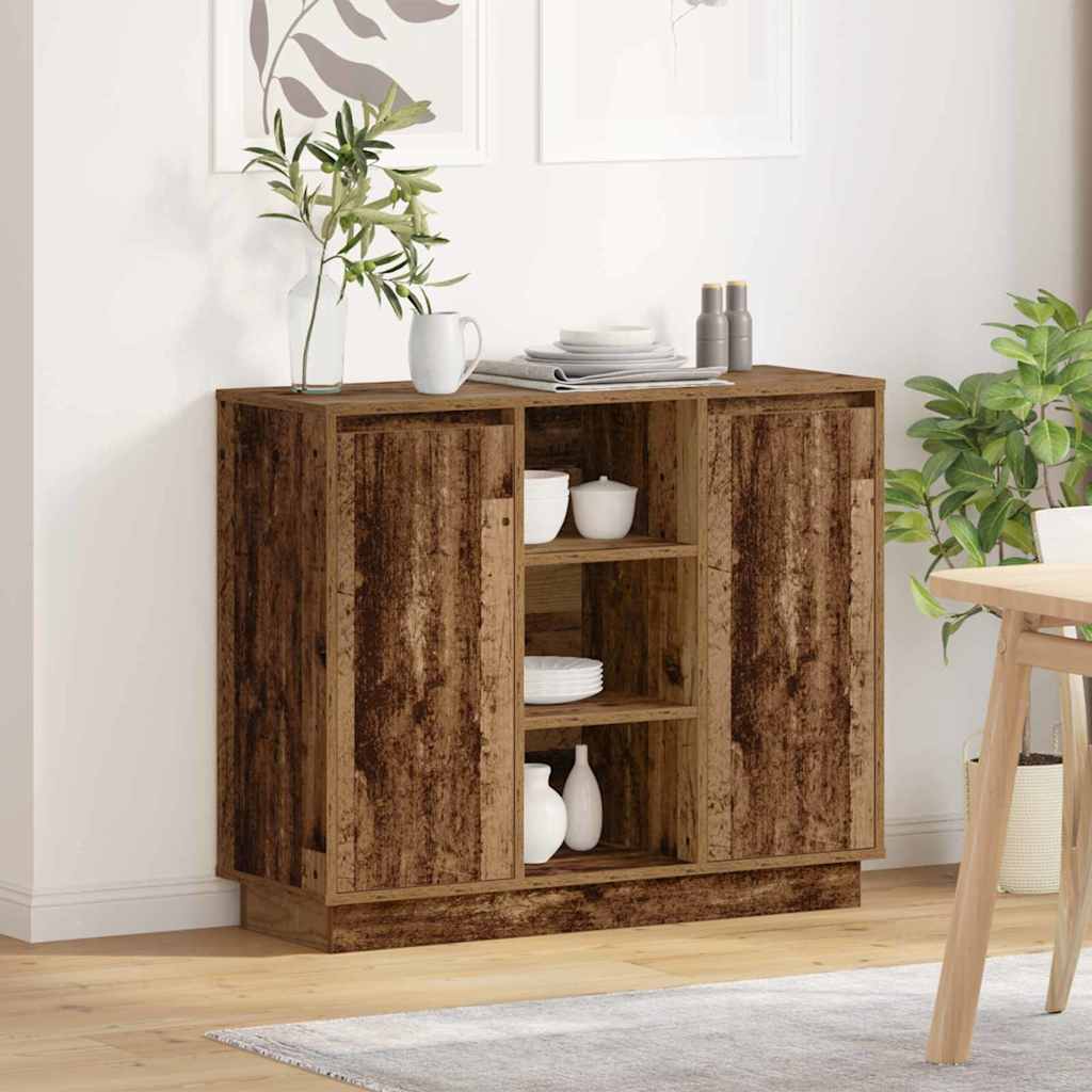 LED-Sideboard Altholz 90 x 32 x 75 cm Holzwerkstoff