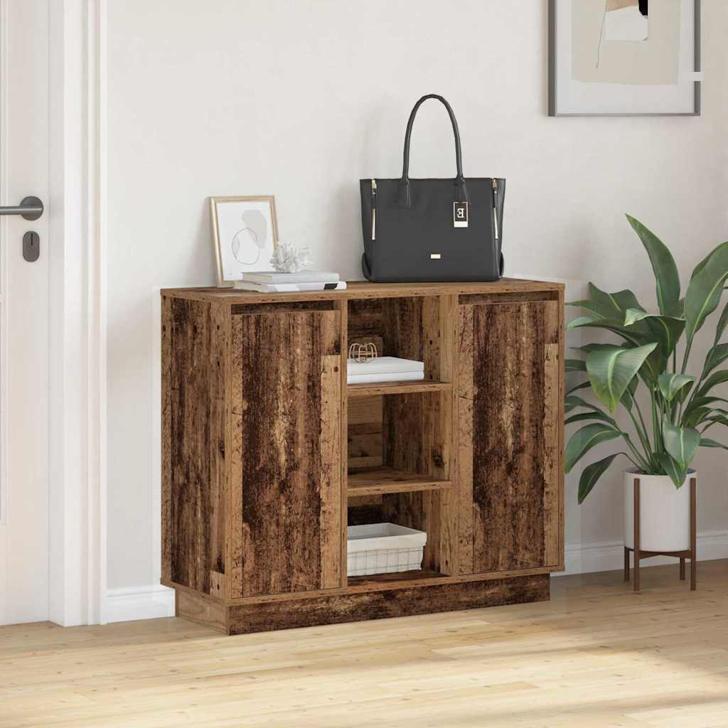 LED-Sideboard Altholz 90 x 32 x 75 cm Holzwerkstoff