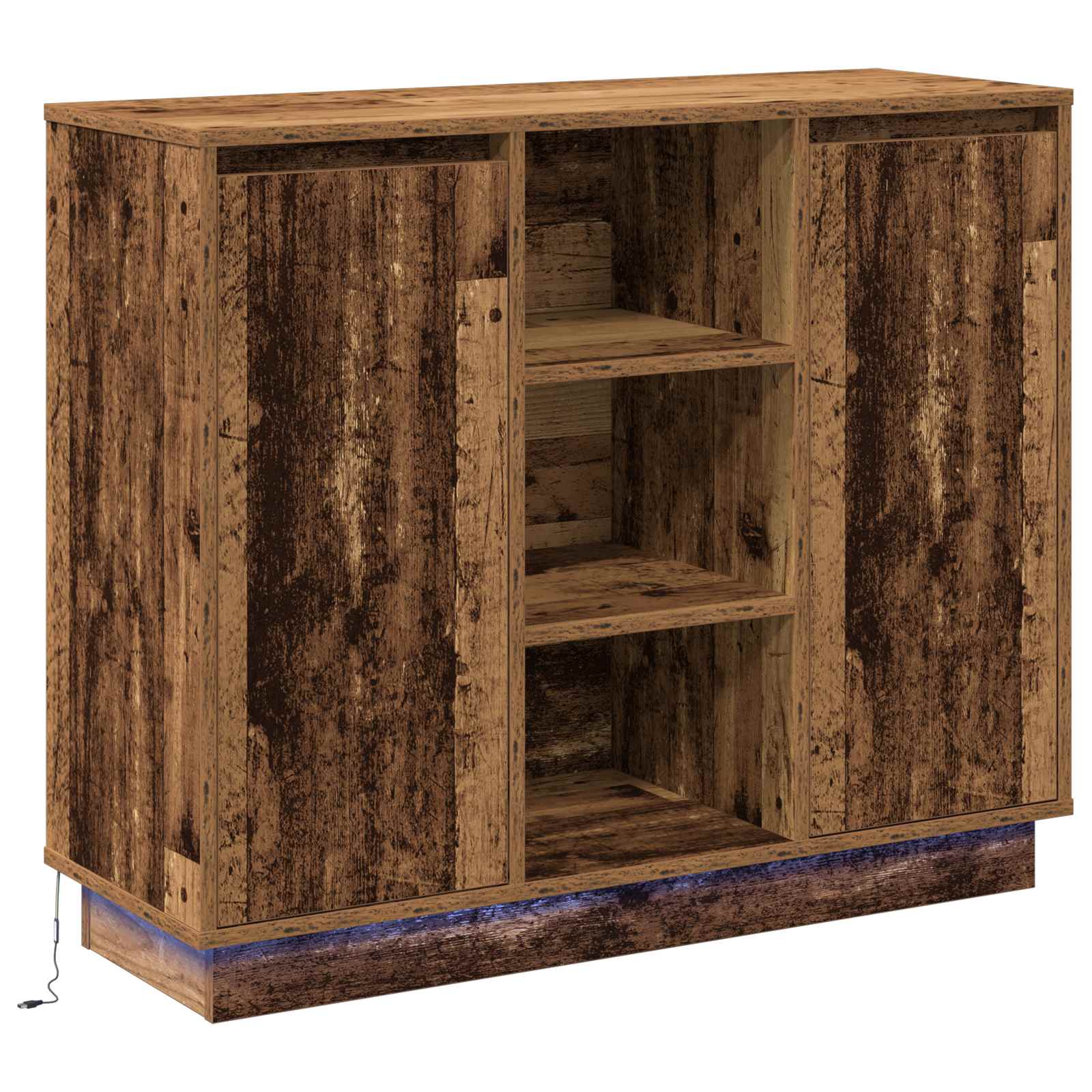 LED-Sideboard Altholz 90 x 32 x 75 cm Holzwerkstoff