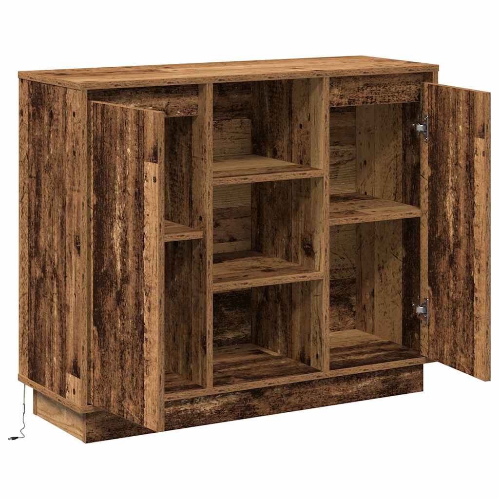 LED-Sideboard Altholz 90 x 32 x 75 cm Holzwerkstoff