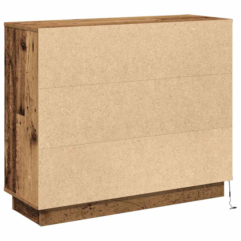 LED-Sideboard Altholz 90 x 32 x 75 cm Holzwerkstoff