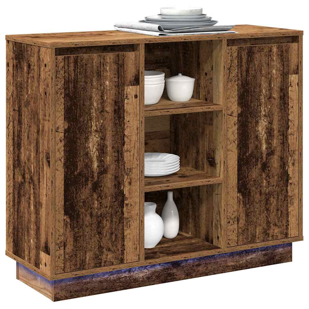 LED-Sideboard Altholz 90 x 32 x 75 cm Holzwerkstoff