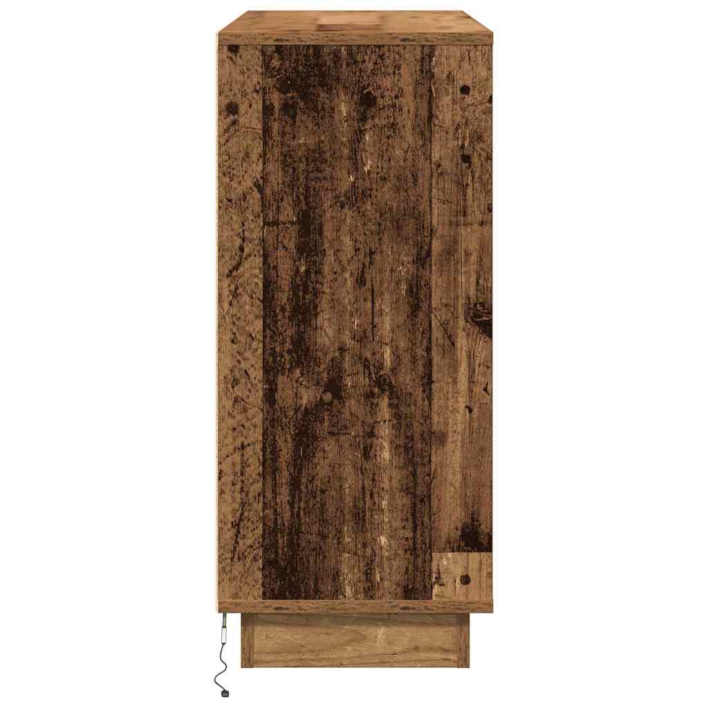 LED-Sideboard Altholz 90 x 32 x 75 cm Holzwerkstoff
