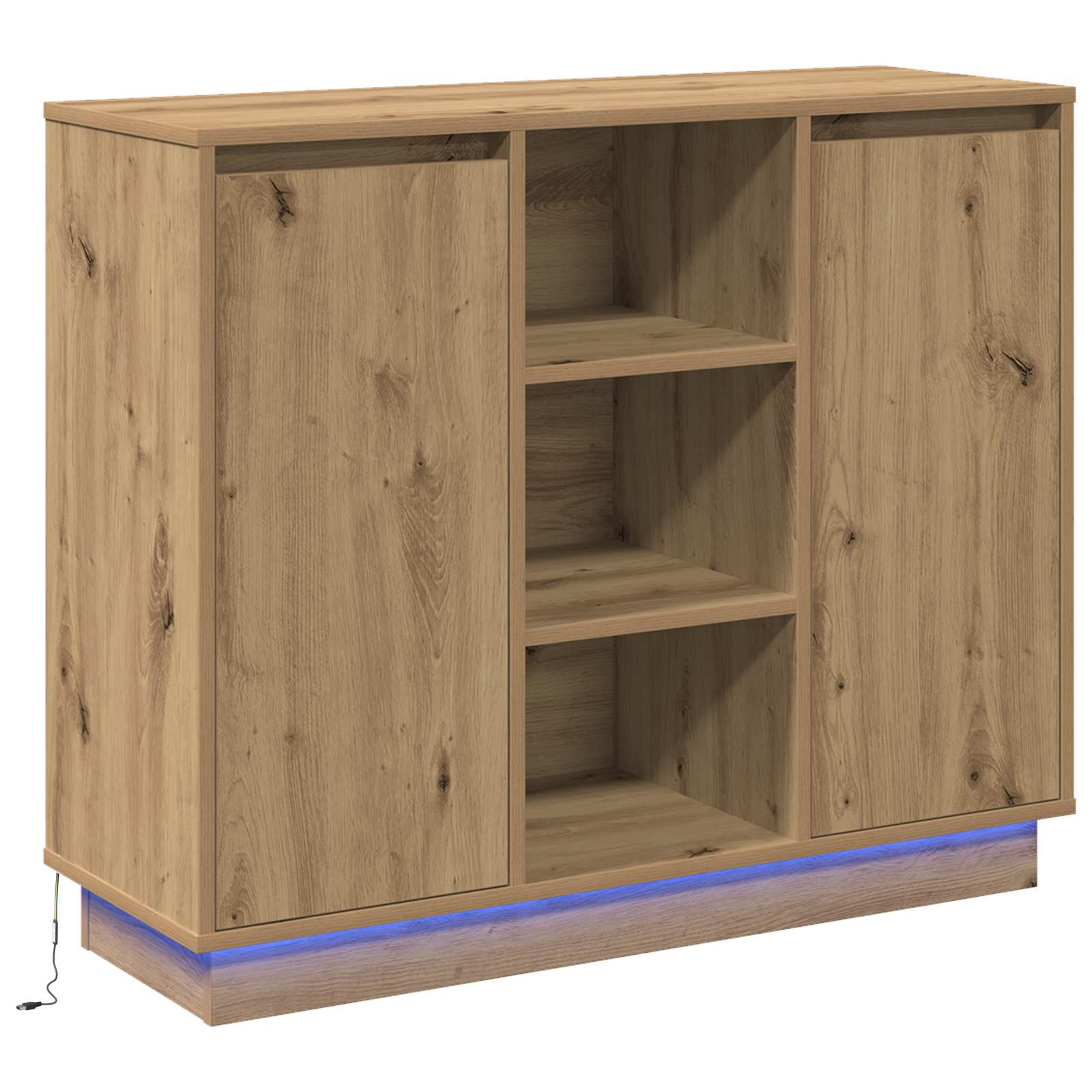 LED-Sideboard Artisan-Eiche 90 x 32 x 75 cm Holzwerkstoff