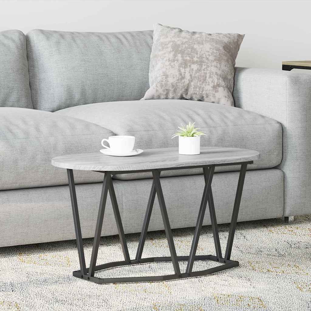 Couchtisch Grau 80 x 40 x 40.5 cm Sperrholz und Metall