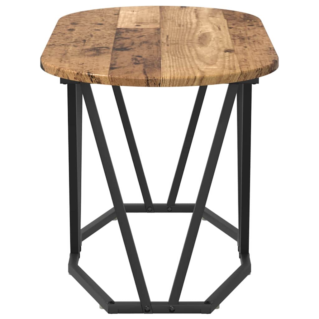Couchtisch Altholz 80 x 40 x 40.5 cm Sperrholz und Metall