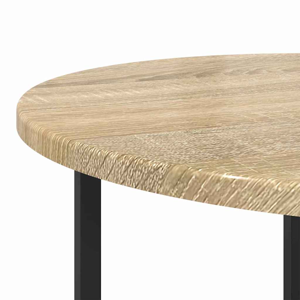 Beistelltisch-Set 2 pcs Sonoma Eiche und Schwarz