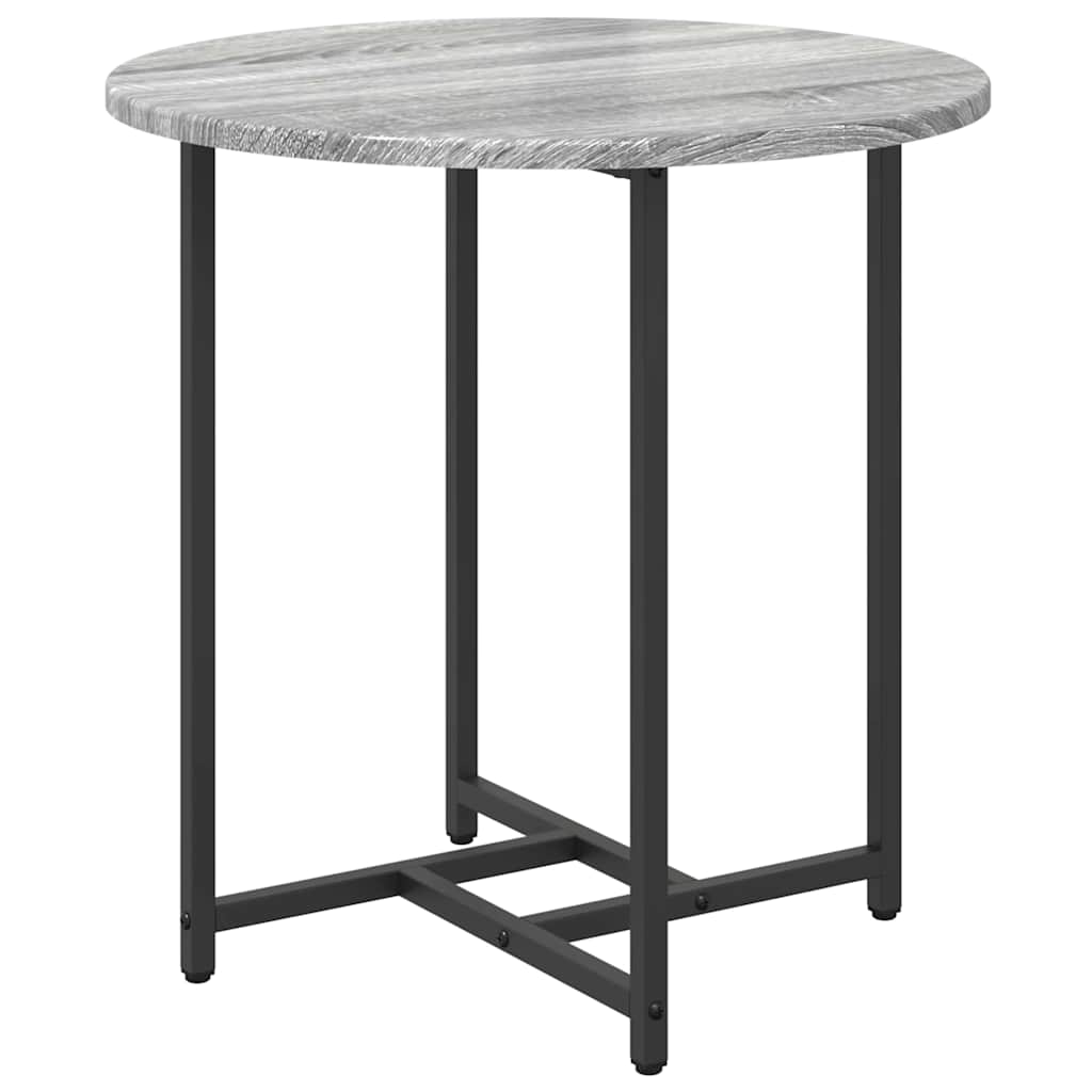 Beistelltisch-Set 2 pcs Grau Sonoma und Schwarz