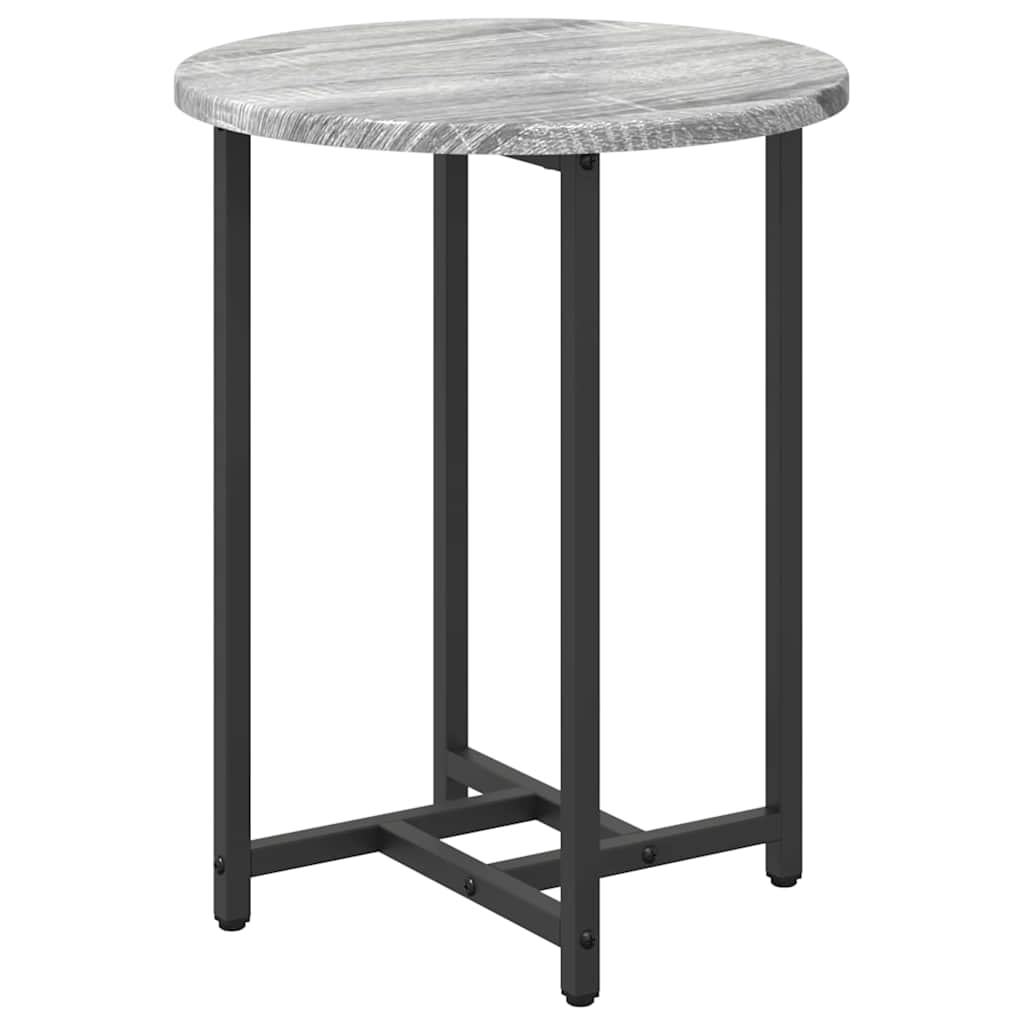 Beistelltisch-Set 2 pcs Grau Sonoma und Schwarz