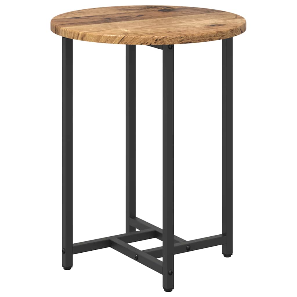 Beistelltisch-Set 2 pcs Altholz und Schwarz