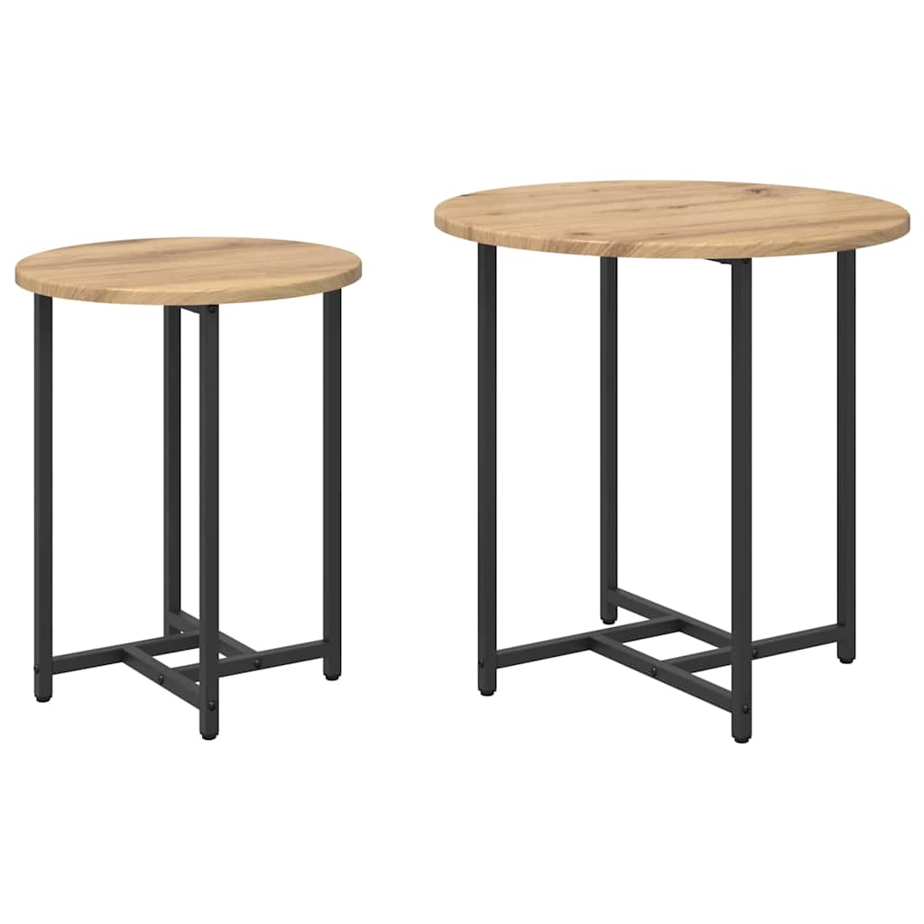 Beistelltisch-Set 2 pcs Artisan Eiche und Schwarz