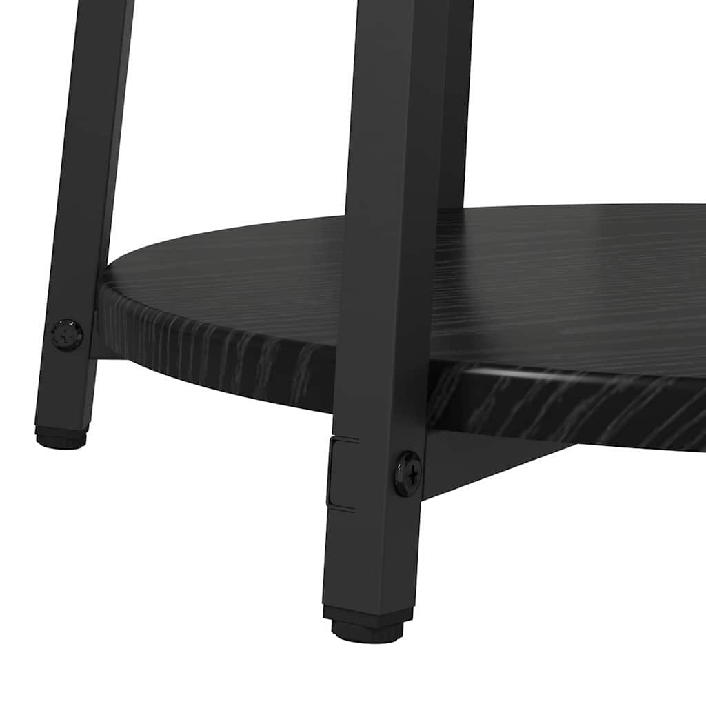 Beistelltisch-Set mit Regal 2 pcs Schwarz Eichen-Optik