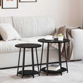 Beistelltisch-Set mit Regal 2 pcs Schwarz Eichen-Optik