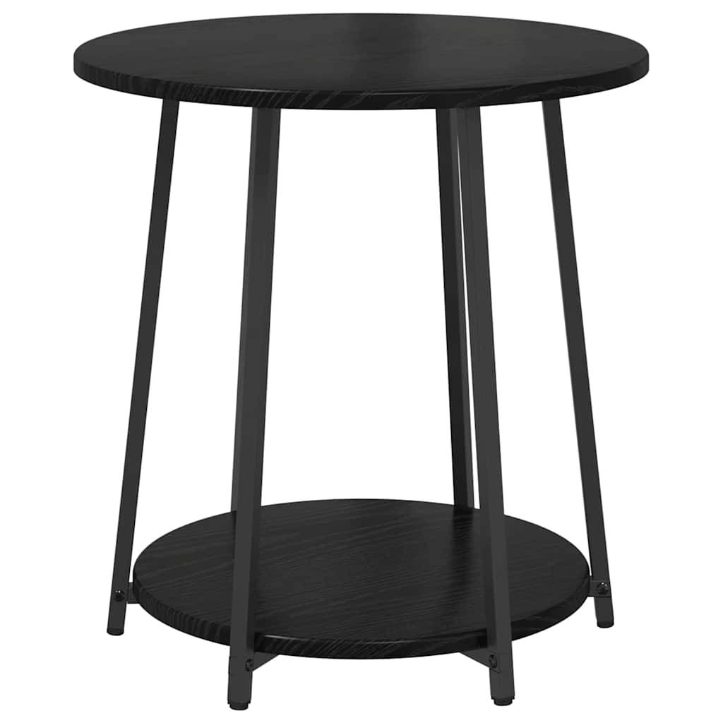 Beistelltisch-Set mit Regal 2 pcs Schwarz Eichen-Optik