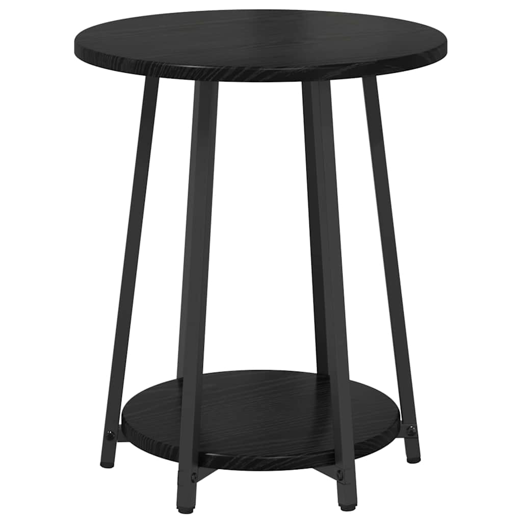 Beistelltisch-Set mit Regal 2 pcs Schwarz Eichen-Optik