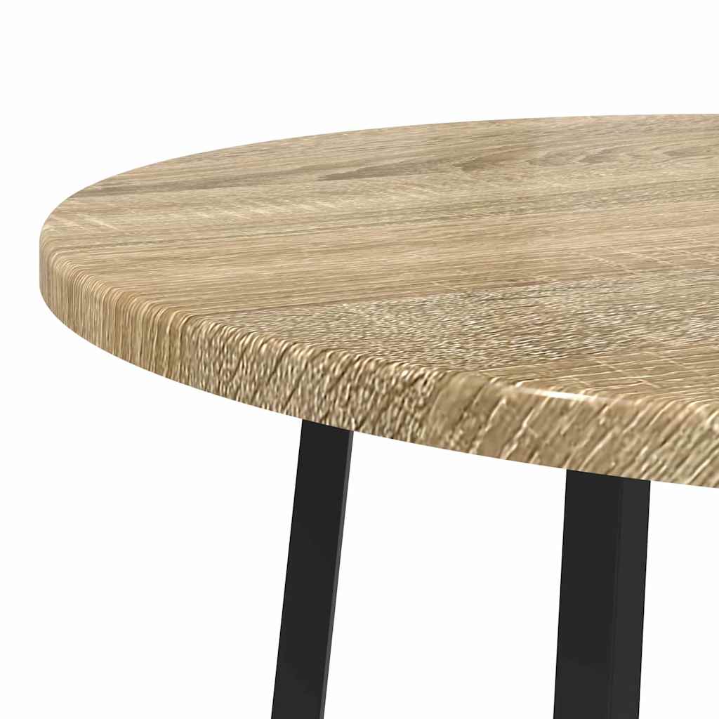 Beistelltisch-Set mit Regal 2 pcs Sonoma Eiche und Schwarz