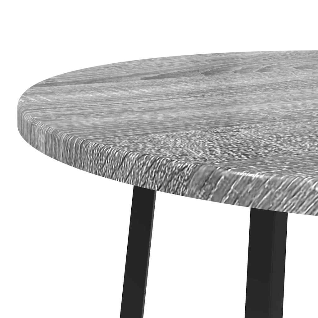 Beistelltisch-Set mit Regal 2 pcs Grau Sonoma und Schwarz