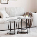 Beistelltisch-Set mit Regal 2 pcs Grau Sonoma und Schwarz