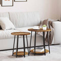 Beistelltisch-Set mit Regal 2 pcs Altholz und Schwarz