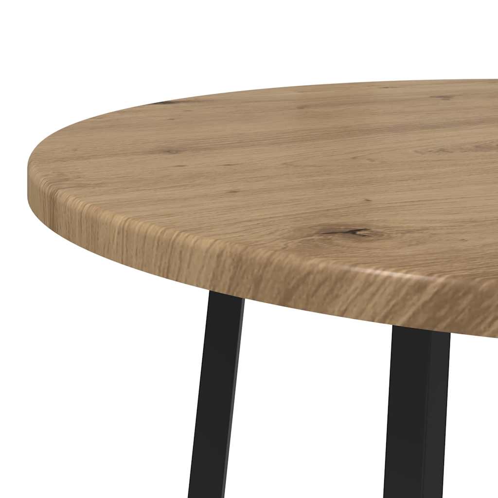 Beistelltisch-Set mit Regal 2 pcs Artisan Eiche und Schwarz