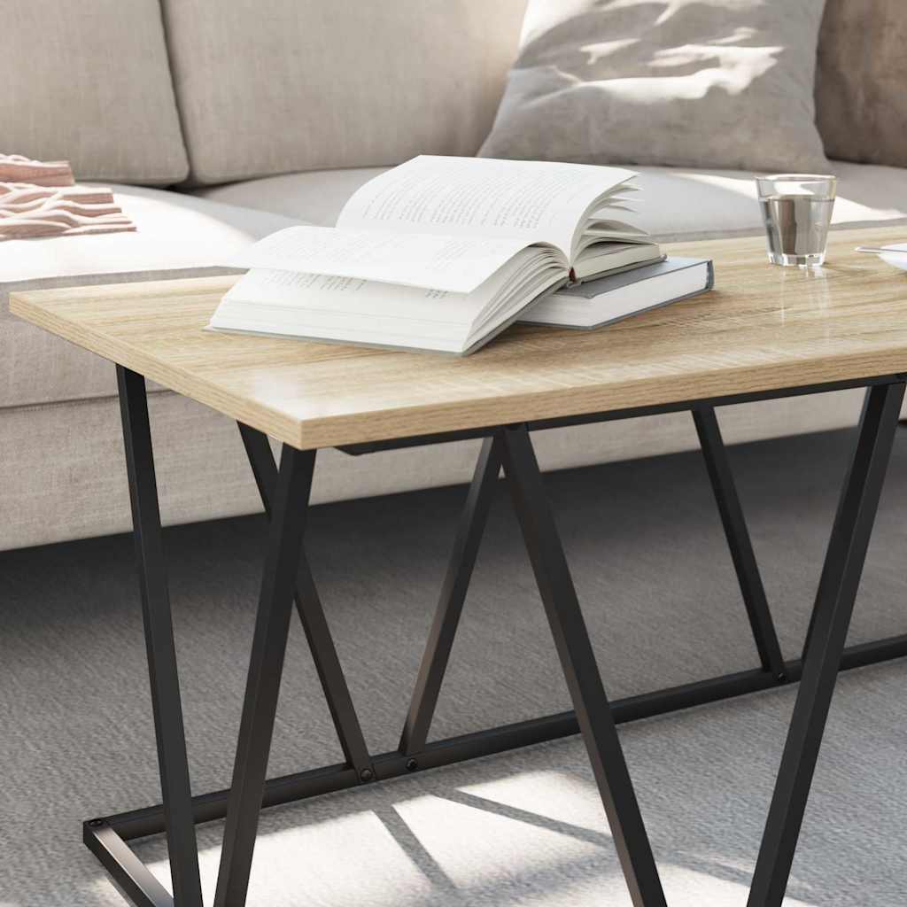 Couchtisch Sonoma-Eiche 100 x 50 x 40 cm Sperrholz und Metall