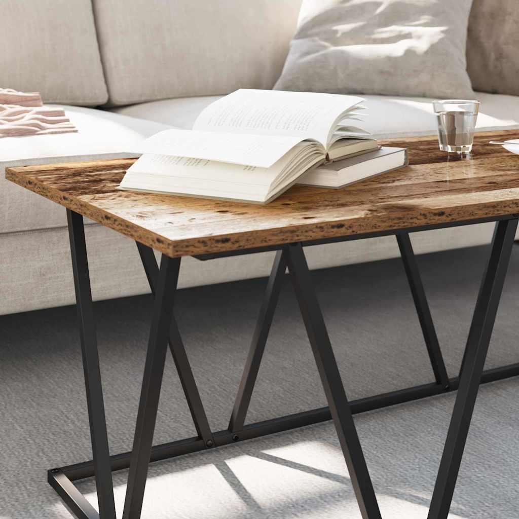 Couchtisch Altholz 100 x 50 x 40 cm Sperrholz und Metall