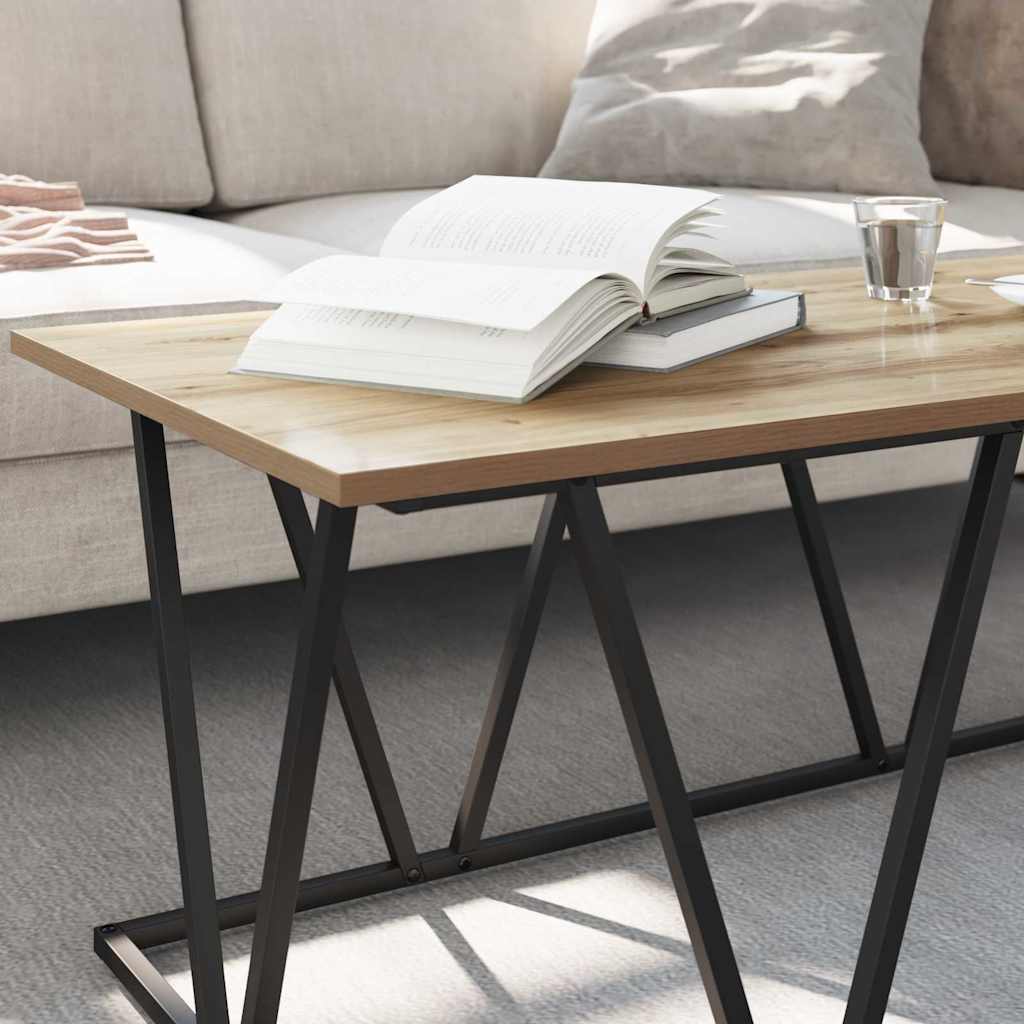Couchtisch Artisan-Eiche 100 x 50 x 40 cm Sperrholz und Metall