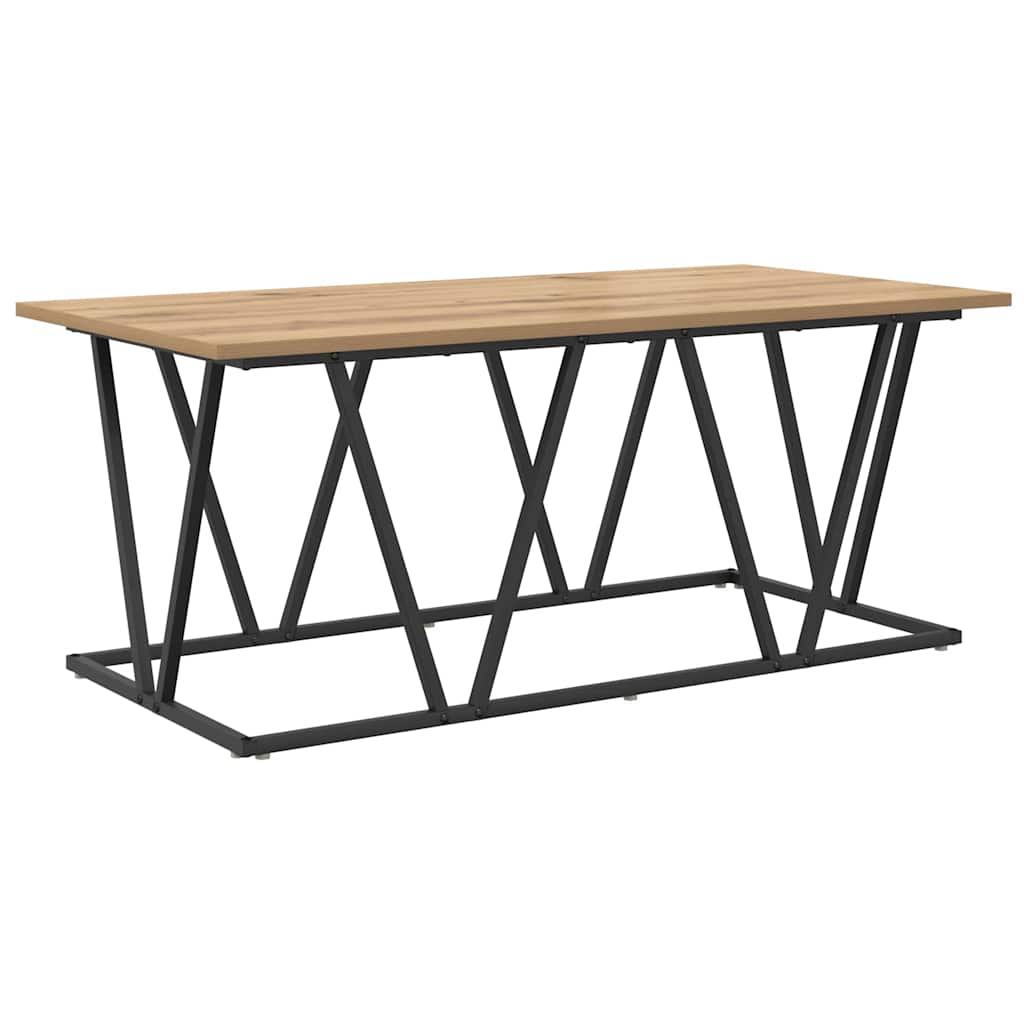 Couchtisch Artisan-Eiche 100 x 50 x 40 cm Sperrholz und Metall