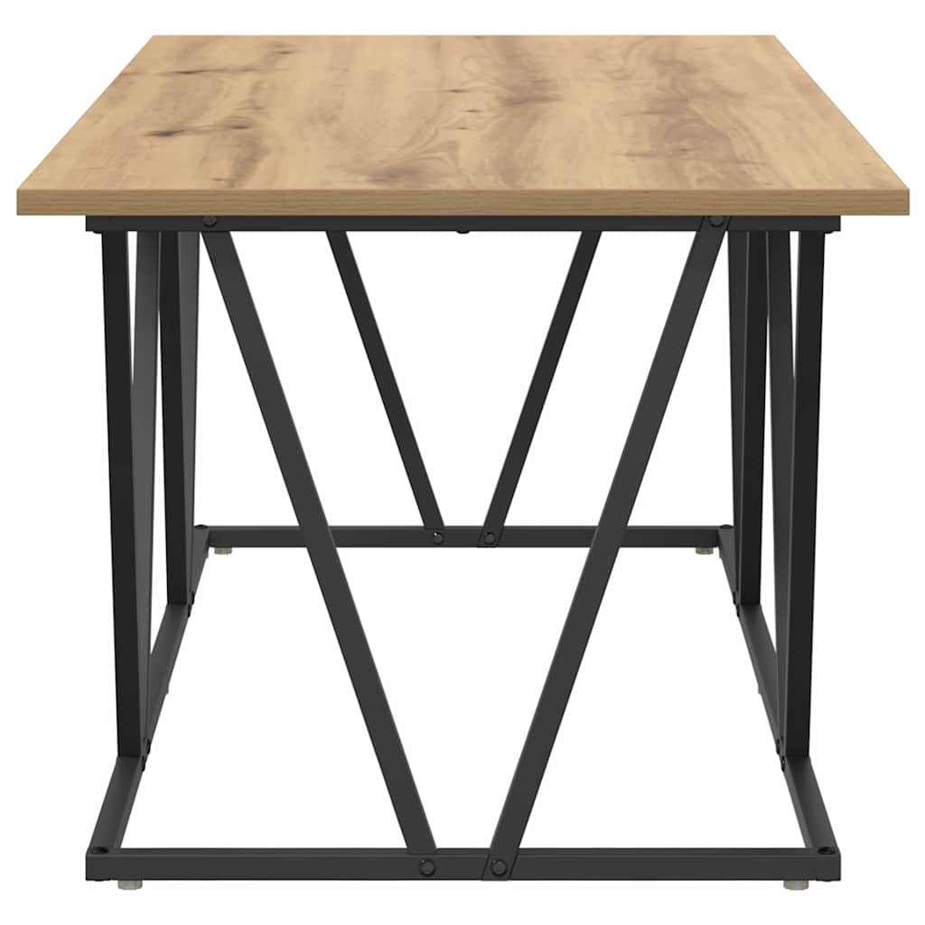 Couchtisch Artisan-Eiche 100 x 50 x 40 cm Sperrholz und Metall