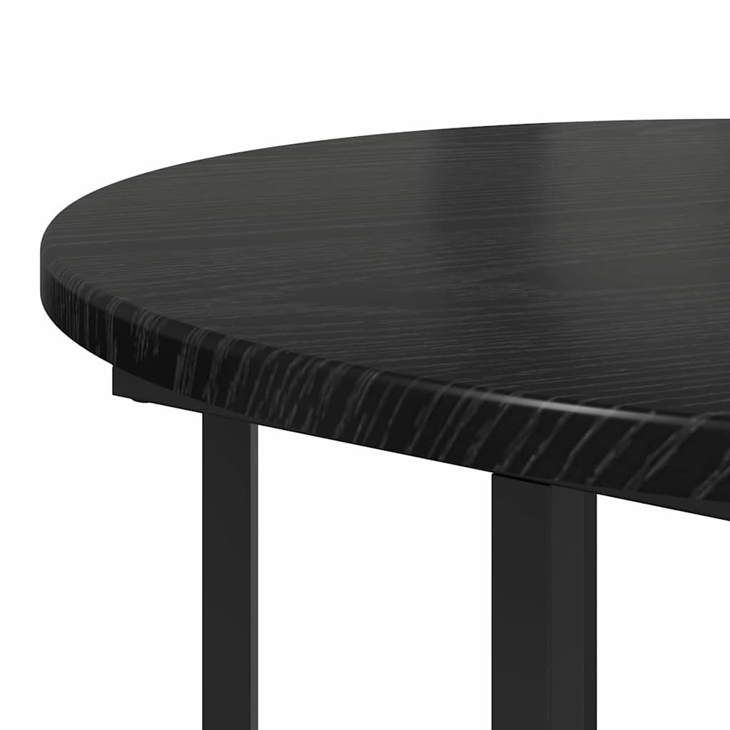 Beistelltisch-Set mit Regal 2 pcs Schwarz Eichen-Optik