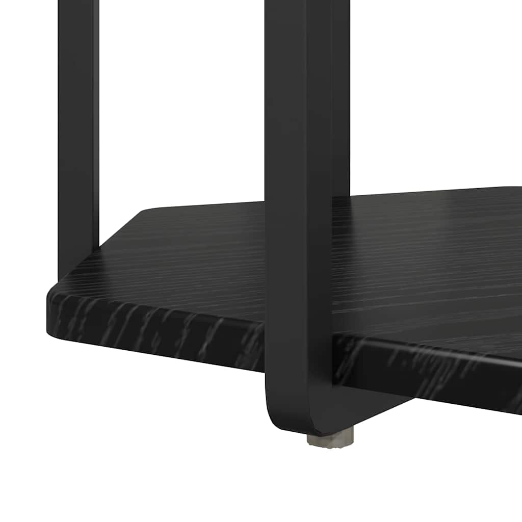 Beistelltisch-Set mit Regal 2 pcs Schwarz Eichen-Optik