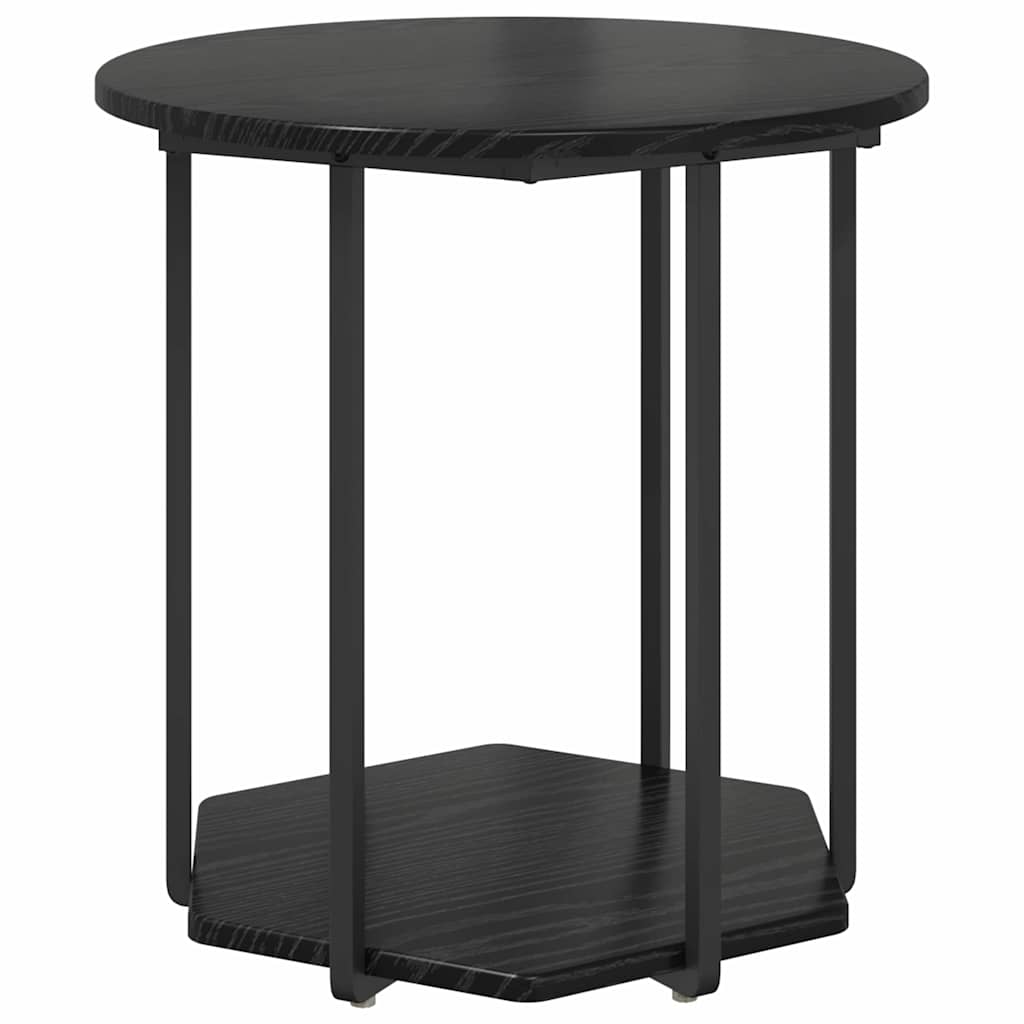 Beistelltisch-Set mit Regal 2 pcs Schwarz Eichen-Optik