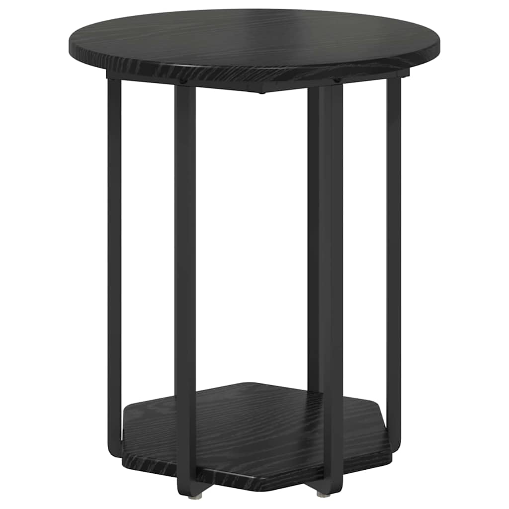 Beistelltisch-Set mit Regal 2 pcs Schwarz Eichen-Optik