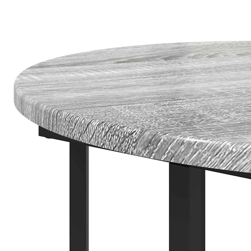 Beistelltisch-Set mit Regal 2 pcs Grau