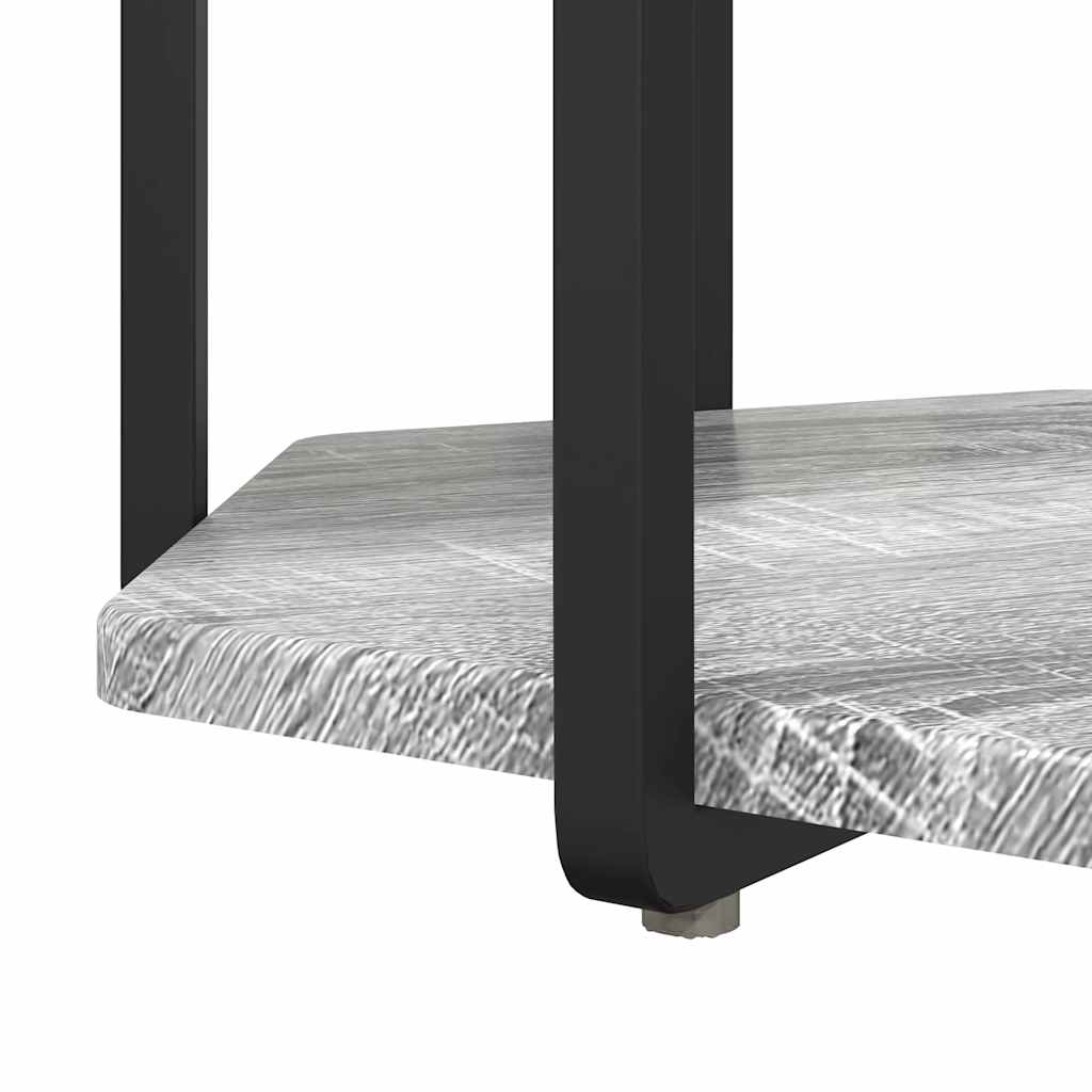 Beistelltisch-Set mit Regal 2 pcs Grau
