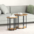 Beistelltisch-Set mit Regal 2 pcs Braun