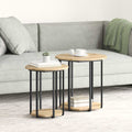 Beistelltisch-Set mit Regal 2 pcs Braun
