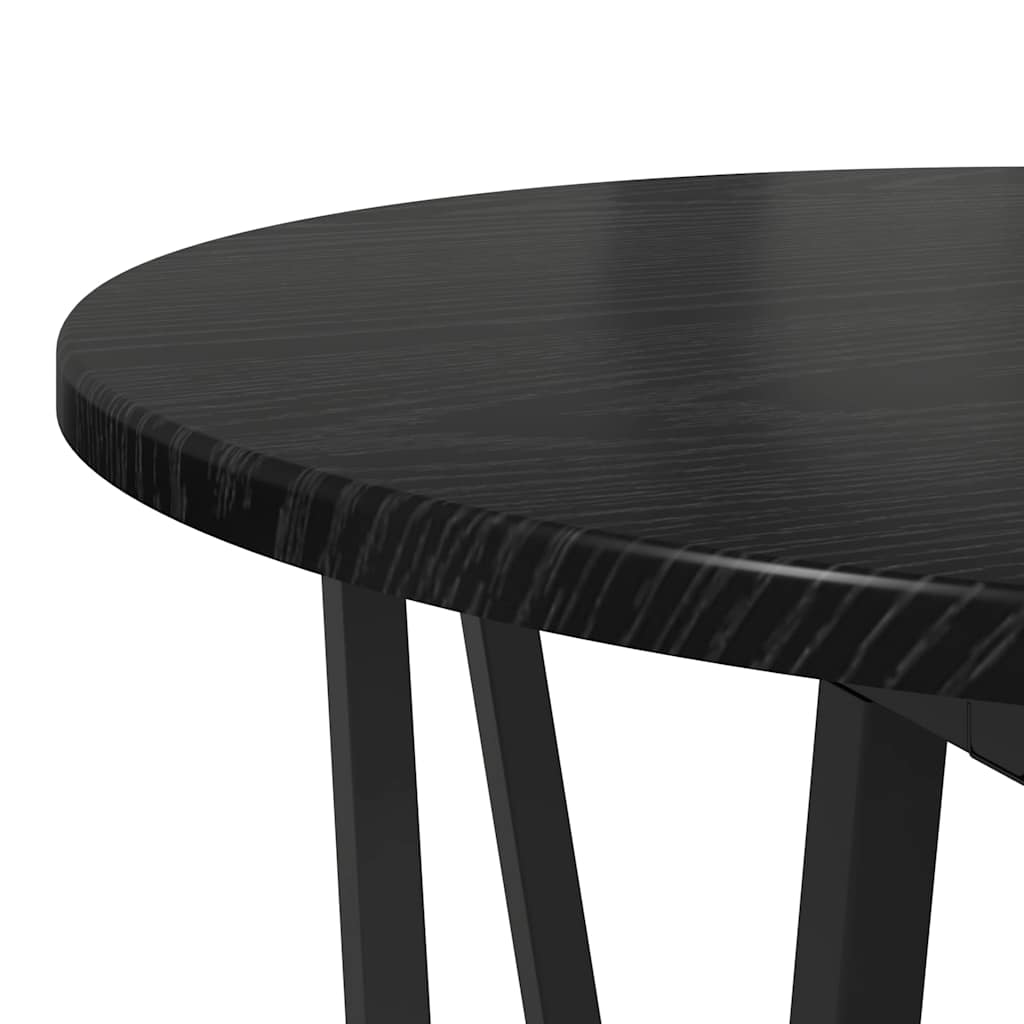 Beistelltisch-Set 2 pcs Schwarz Eichen-Optik