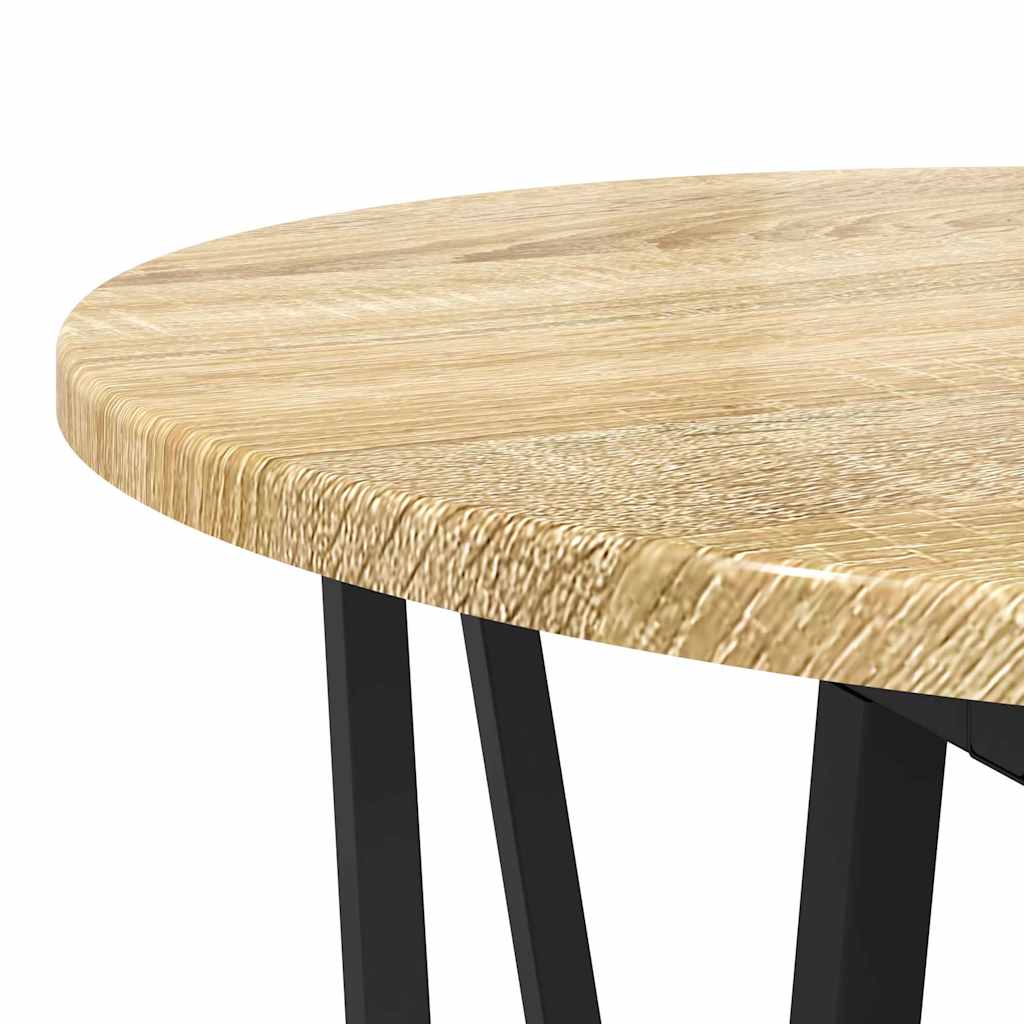Beistelltisch-Set 2 pcs Sonoma Eiche und Schwarz