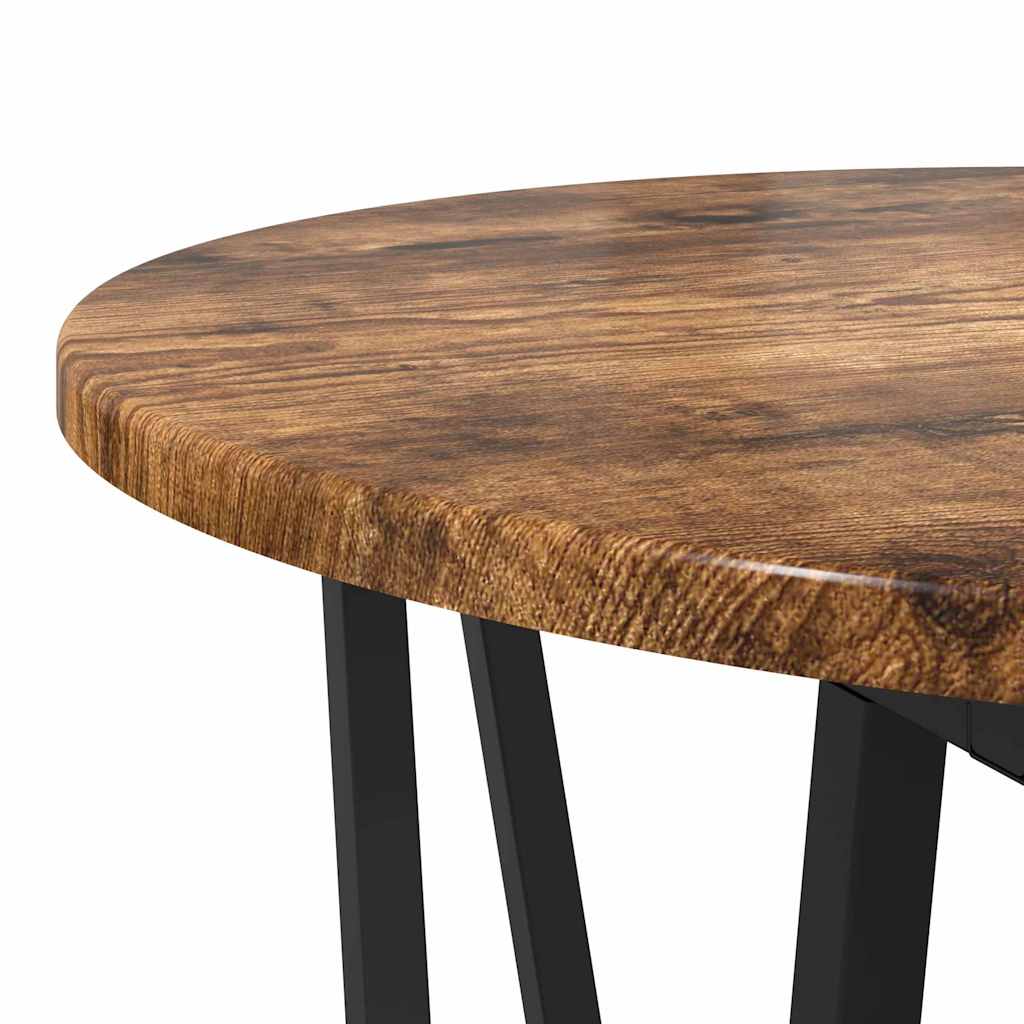 Beistelltisch-Set 2 pcs Geräucherte Eiche und Schwarz
