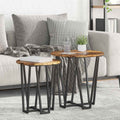 Beistelltisch-Set 2 pcs Geräucherte Eiche und Schwarz