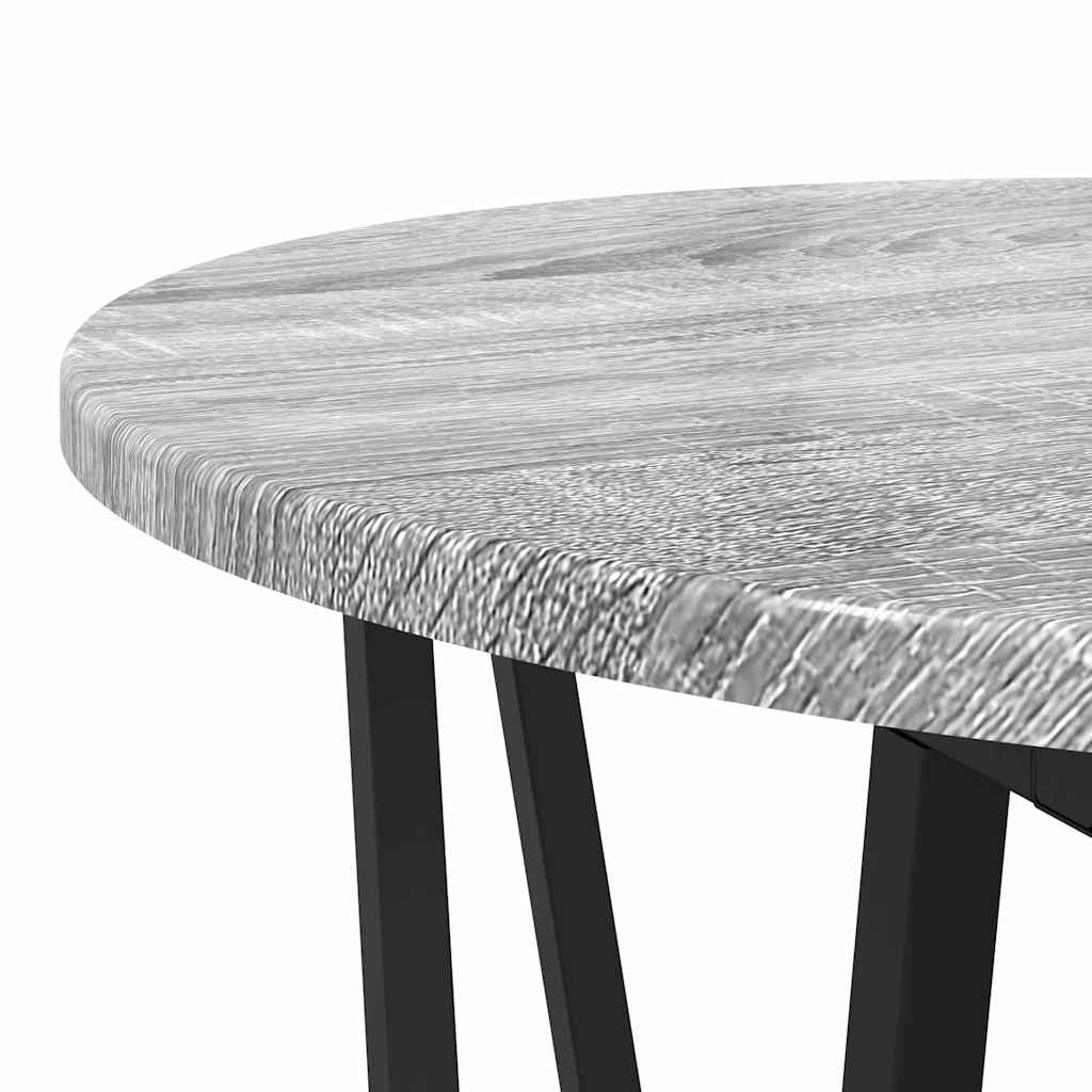 Beistelltisch-Set 2 pcs Grau Sonoma und Schwarz