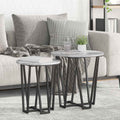 Beistelltisch-Set 2 pcs Grau Sonoma und Schwarz
