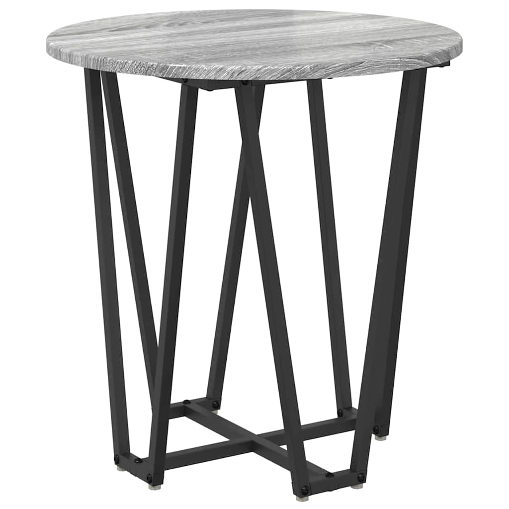 Beistelltisch-Set 2 pcs Grau Sonoma und Schwarz