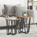 Beistelltisch-Set 2 pcs Altholz und Schwarz