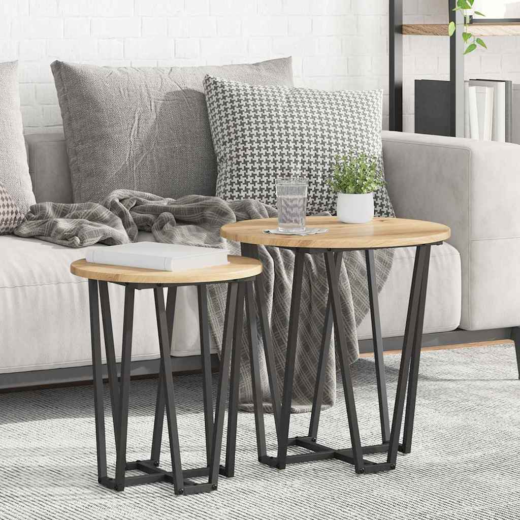 Beistelltisch-Set 2 pcs Artisan Eiche und Schwarz