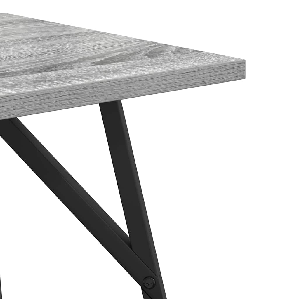Beistelltisch-Set 2 pcs Grau Sonoma und Schwarz
